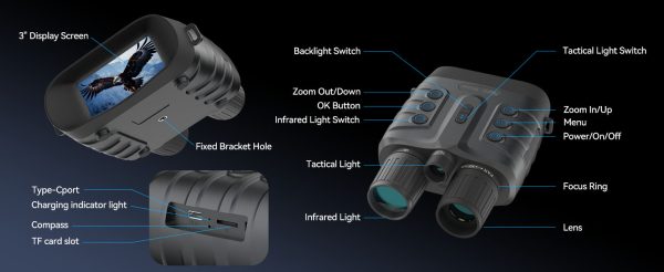 07-9.jpg Night Vision Goggles,4K Full-Color Night Vision Binoculars for Adults with 3" HD Screen, 10000mAh Battery & 1968FT Night Vision