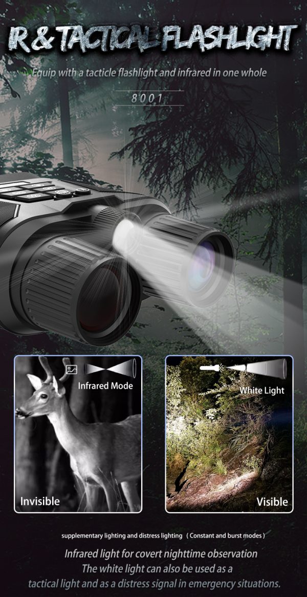 08-10.jpg 8001 Digital Night Vision Binoculars Built Tacticle Flashlight & 850nm Infrared HD Video Speaker Camera for Dark Hunting