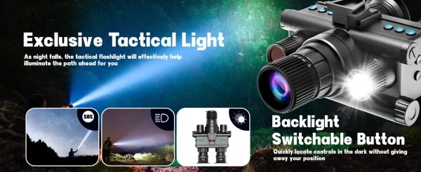 09.jpg 4K Night Vision Helmet Mounted Binoculars with 8X Magnification& 1970ft Range, 1.4-inch Dual-Circle Screens, Photo & Video