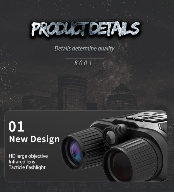 12-3.jpg 8001 Digital Night Vision Binoculars Built Tacticle Flashlight & 850nm Infrared HD Video Speaker Camera for Dark Hunting