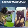12-6.jpg 8x30 Mini Portable Monocular Telescope, High-Power HD Wide Viewing Outdoor Observation Metal Telescope, Eyepiece Focusing, FMC Optical Lens, HD Camouflage Monocular Telescope