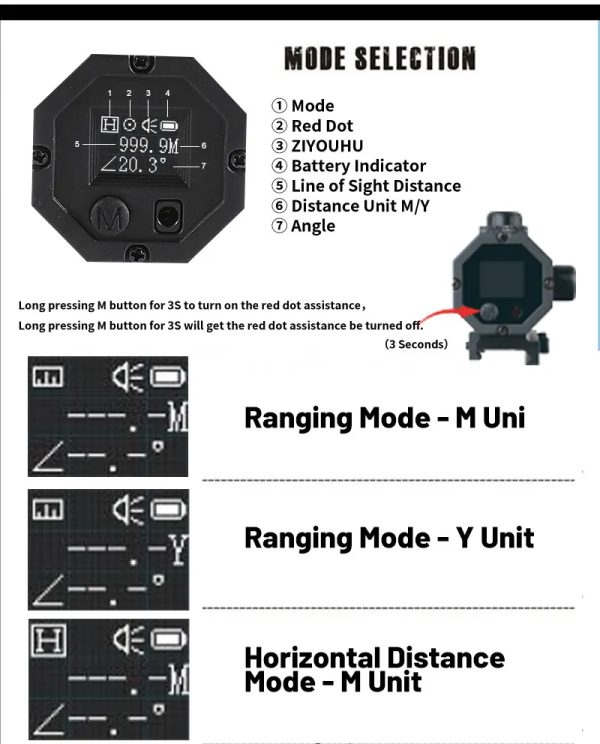 12-7.jpg Laser Rangefinder Distance Measurement Multi-Mode Ranging Mini Plug-in Device for Outdoor Hunting Shockproof Mountable Measurer