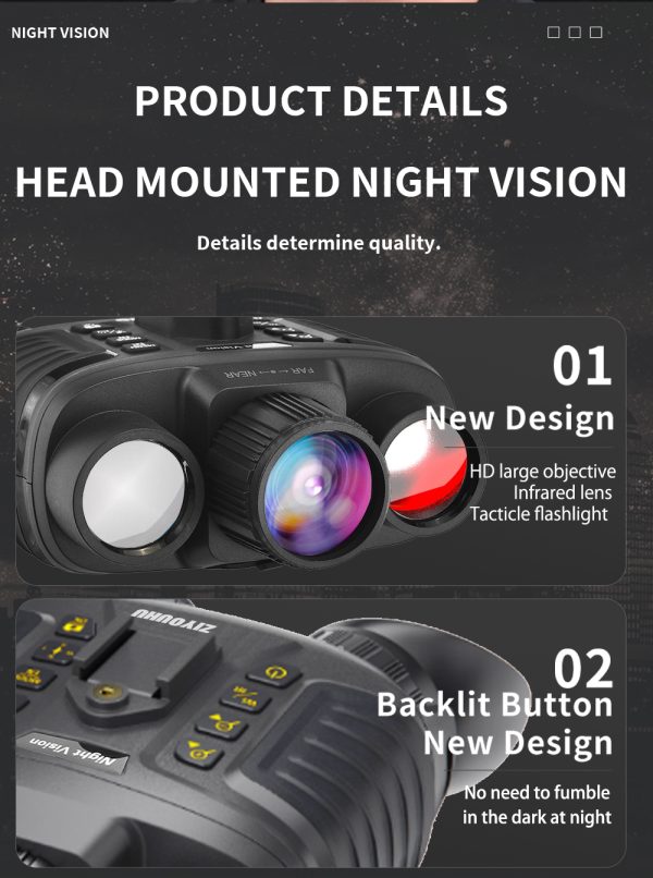 13-4.jpg NV8360 4K FHD Full Color Night Vision Helmet Goggles Digital Binoculars Infrared & Flashlight Head Mounted Night Viewer for Hunting