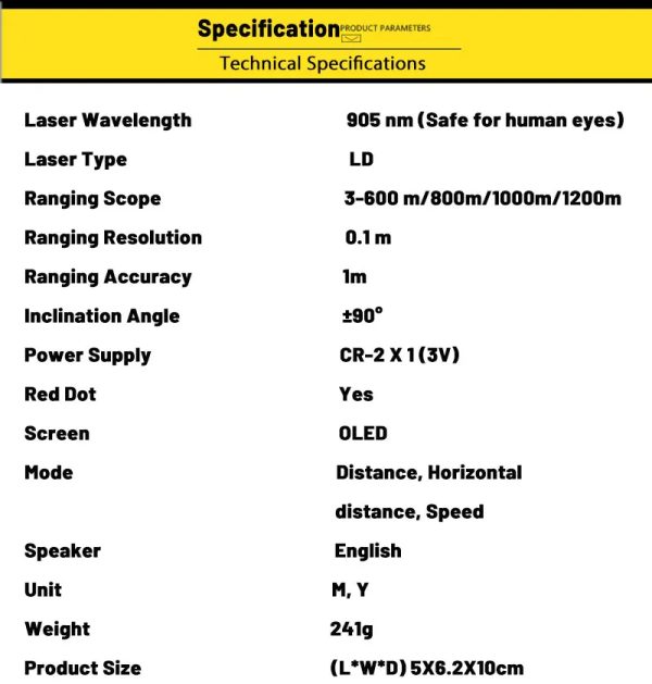 14-5.jpg Laser Rangefinder Distance Measurement Multi-Mode Ranging Mini Plug-in Device for Outdoor Hunting Shockproof Mountable Measurer