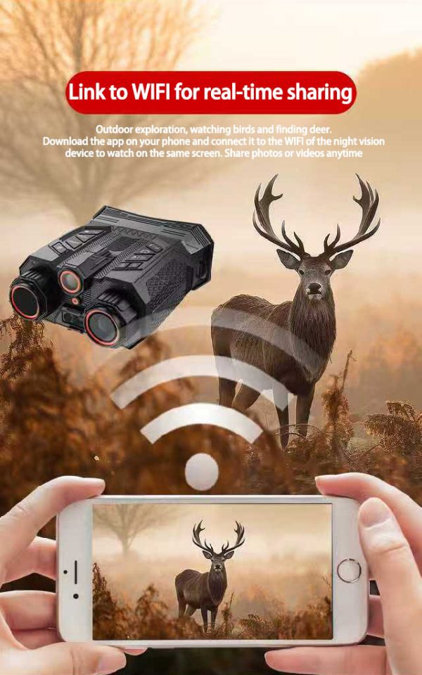15-2.jpg 4K Video Night Vision Camera Digital Binoculars 4" Screen 16X Zoom with 300m Laser Ranging Remote Control, Wi-Fi E-compass