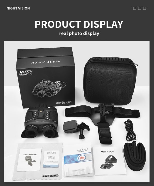 18-1.jpg NV8360 4K FHD Full Color Night Vision Helmet Goggles Digital Binoculars Infrared & Flashlight Head Mounted Night Viewer for Hunting