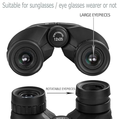 B0756BXDTX_secondary_3.jpg Occer 12x25 Compact Binoculars for Adults and Kids, Large Eyepiece Waterproof Binocular with Low Light Vision,High Power