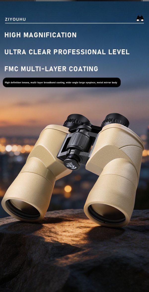 Jumelles 12x50 — oculaires 24 mm, prisme BAK4, traitement FMC, structure métal Jumelles 12×50 — oculaires 24 mm, prisme BAK4, traitement FMC, structure métal — vue 8