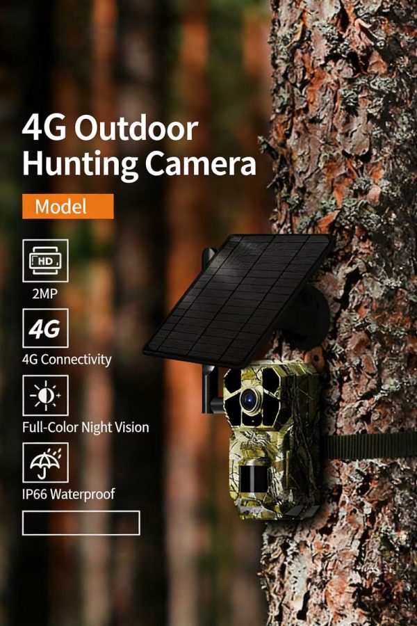 Caméra de chasse 4G LTE solaire — vision nocturne couleur, audio bidirectionnel, IP66, cloud gratuit Caméra de chasse 4G LTE solaire — vue 8