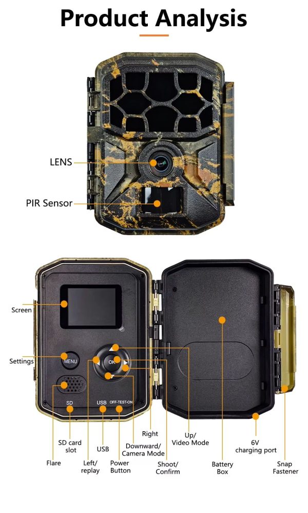 H1W — Caméra de chasse 8K 60 MP solaire, batterie 7800 mAh, 12 mois d'autonomie, écran 2", IP66 H1W — Caméra de chasse 8K 60 MP solaire, batterie 7800 mAh, 12 mois d’autonomie, — vue 7