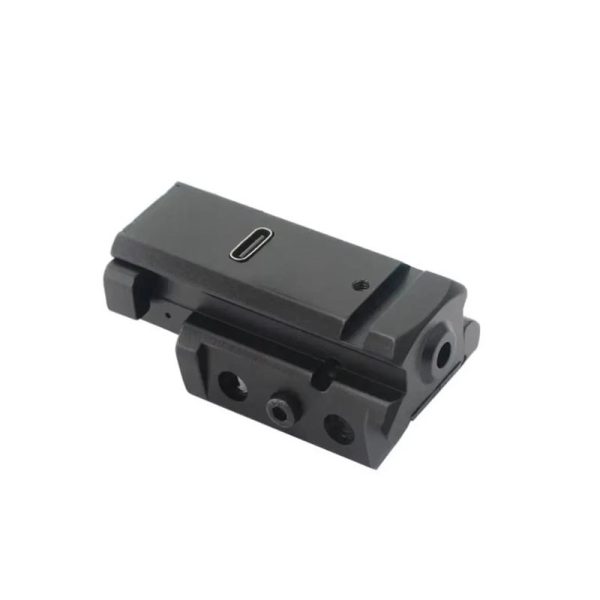 Viseur laser rechargeable USB — rouge ou vert, rail 20 mm, réglage 2 axes, 60 × 30 × 25 mm Viseur laser rechargeable USB — vue 6