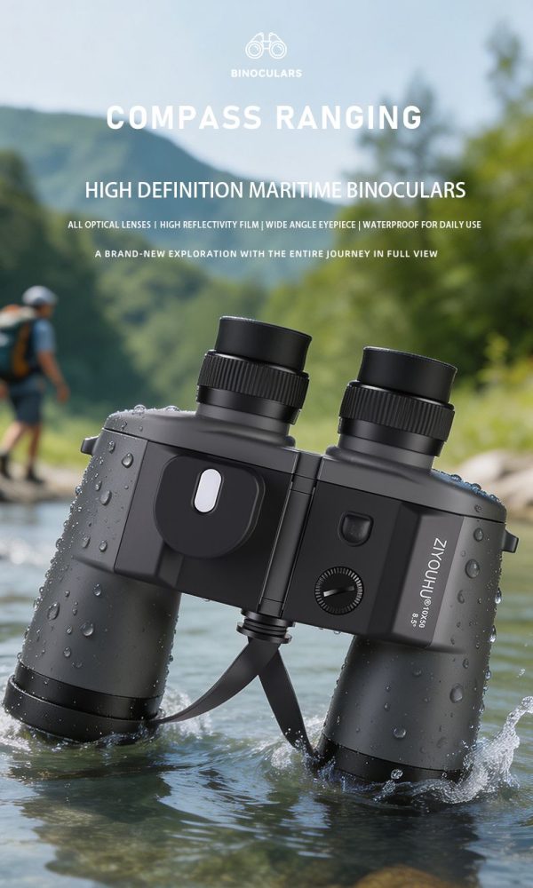 Jumelles marine 10x50 — boussole et télémètre intégrés, oculaires 28 mm, champ 132 m à 1000 m Jumelles marine 10×50 — vue 7