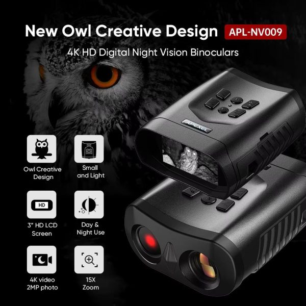 Jumelles de vision nocturne 4K — zoom optique 5x, téléobjectif 50 mm, infrarouge discret 2 W, écran 3" Jumelles de vision nocturne 4K — vue 6
