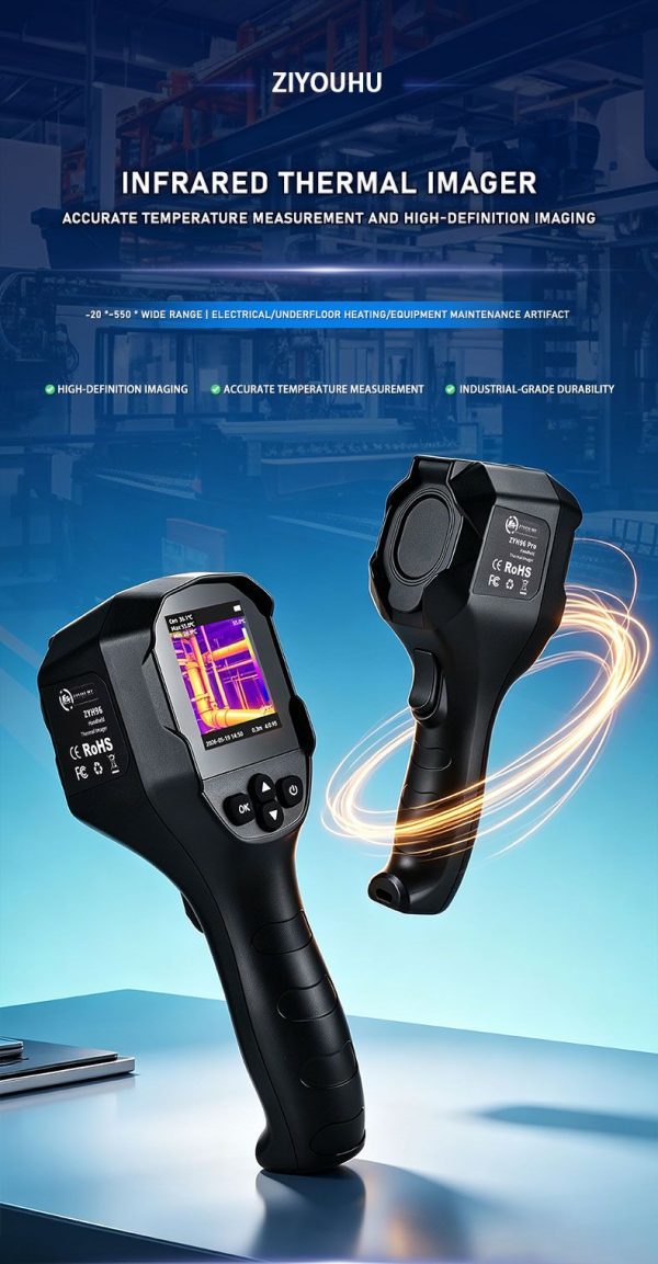 ZYH96 Pro — Caméra thermique portative -20 à +550 °C, TISR 240×240, lampe intégrée, multilingue ZYH96 Pro — Caméra thermique portative -20 à +550 °C, TISR 240×240, lampe intégr — vue 9