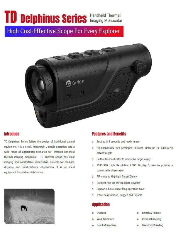 Guide TD210 — Monoculaire thermique 256×192 à 12 µm, objectif F/1,0, écran LCOS  — vue 10