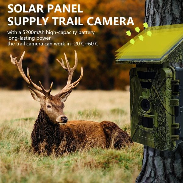 Caméra de chasse 8K 60 MP solaire — WiFi et application, batterie 5200 mAh, PIR 120° Caméra de chasse 8K 60 MP solaire — vue 11