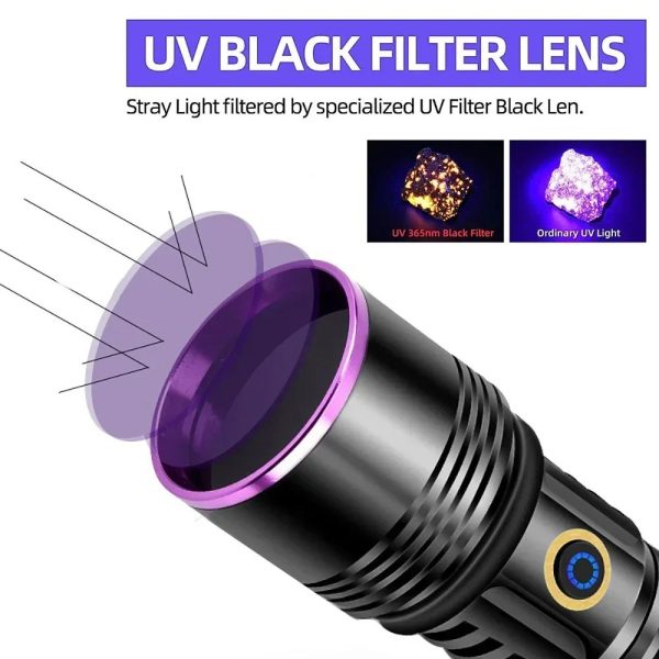 Lampe UV 365 nm 20 W — 4 LED, filtre noir, portée 50 m, USB-C et batterie externe, IPX6 Lampe UV 365 nm 20 W — vue 9