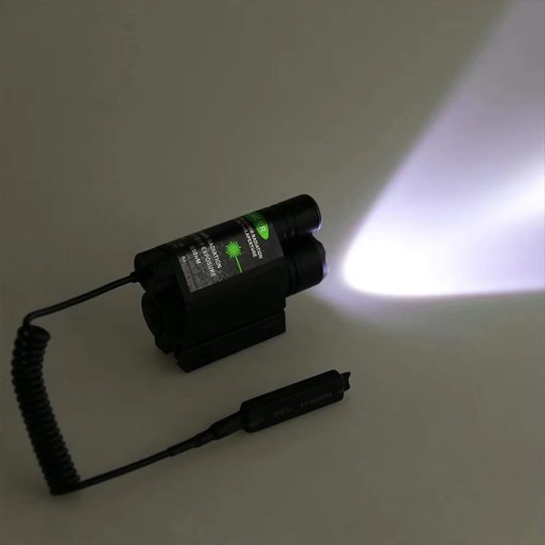 Ensemble lampe tactique et laser — rouge ou vert, 3 modes, interrupteur déporté, batteries et chargeur inclus Ensemble lampe tactique et laser — vue 8