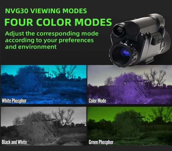 NVG30 — Monoculaire de vision nocturne sur casque, IR 940 nm invisible, 200 m, 4 modes couleur, mode 40 Hz NVG30 — Monoculaire de vision nocturne sur casque, IR 940 nm invisible, 200 m, 4 — vue 9
