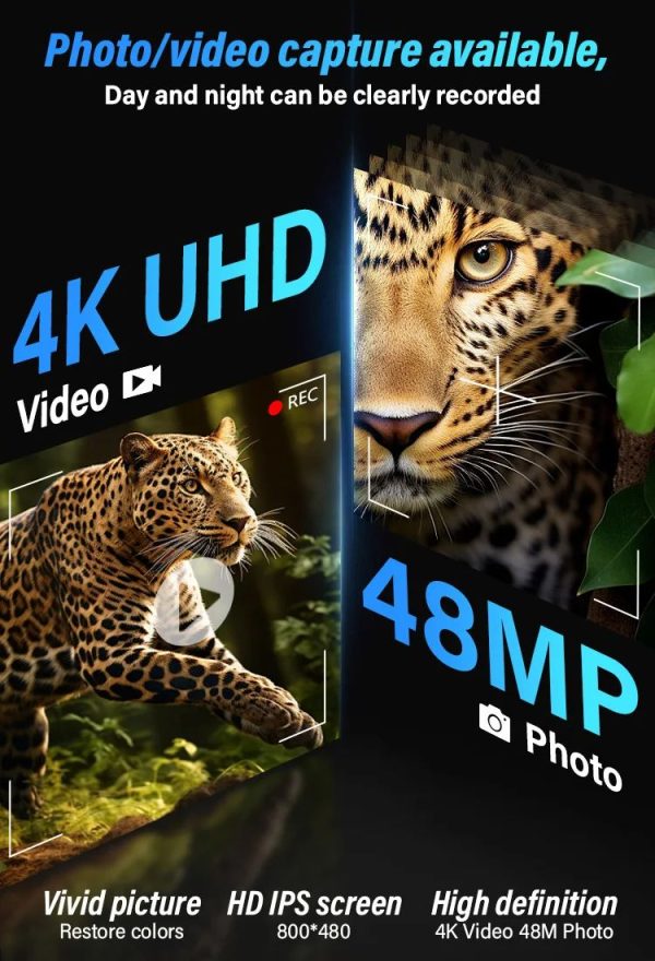 DT89 — Jumelles de vision nocturne 4K 48 MP, écran IPS 4", objectif orientable 180°, boussole, 10000 mAh DT89 — Jumelles de vision nocturne 4K 48 MP, écran IPS 4″, objectif orientable 1 — vue 8