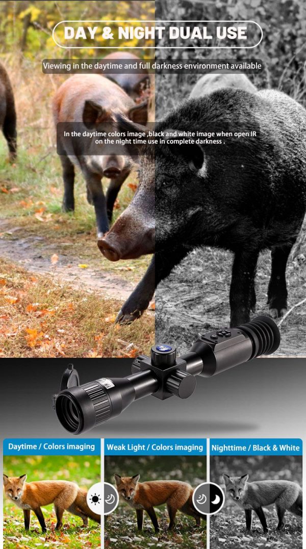 NV003 — Lunette de vision nocturne, objectif 35 mm, écran OLED rond 454×454, capteur 0,001 lux, IR 5 W à 200 m, laser intégré NV003 — Lunette de vision nocturne, objectif 35 mm, écran OLED rond 454×454, cap — vue 10