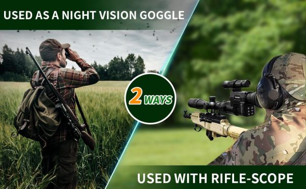 Lunette de vision nocturne WiFi — 960p, portée 300 m, illuminateur IR à zoom, viseur point rouge, mallette et carte 32 Go incluses Lunette de vision nocturne WiFi — vue 10
