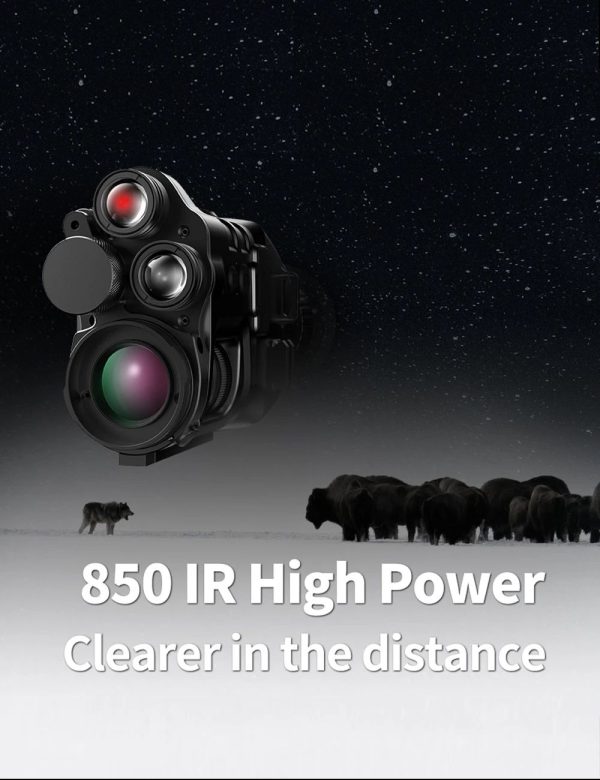 CY789 — Vision nocturne double infrarouge 850 + 940 nm, 500 m, écran 3,1", IR rétractable et rotatif 360° CY789 — Vision nocturne double infrarouge 850 + 940 nm, 500 m, écran 3,1″, IR ré — vue 9