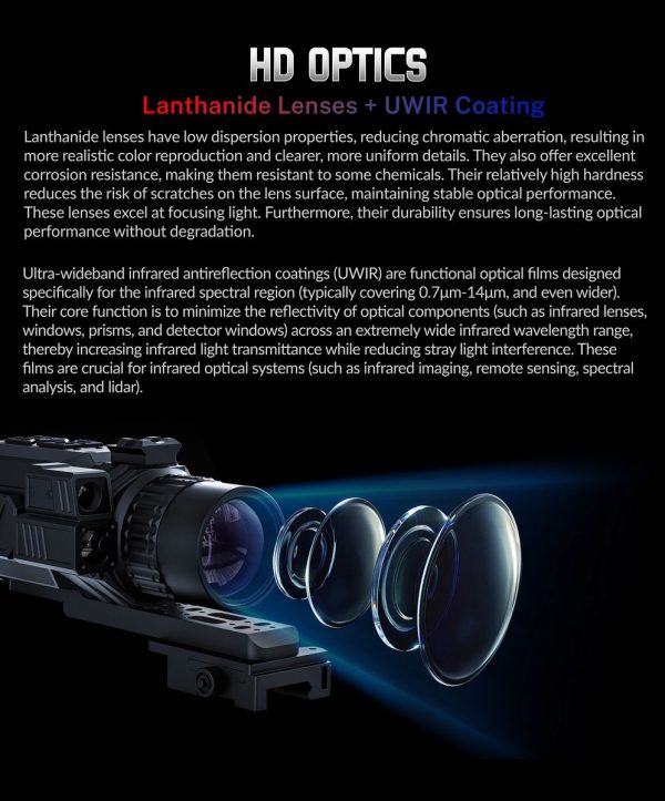 TRV-ND40 — Lunette 4K, zoom auto 4-16x, lentilles Lanthanide et traitement UWIR, télémètre 1200 m, 1000 m de jour TRV-ND40 — Lunette 4K, zoom auto 4-16x, lentilles Lanthanide et traitement UWIR, — vue 10