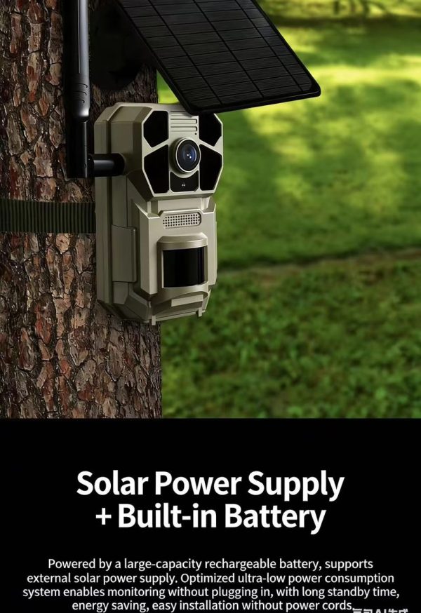 Caméra de chasse 4G LTE solaire — vision nocturne couleur, audio bidirectionnel, IP66, cloud gratuit Caméra de chasse 4G LTE solaire — vue 10