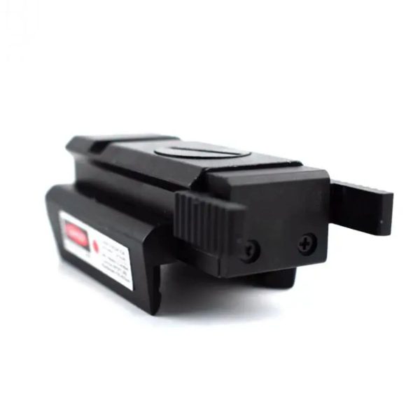 Viseur laser rouge bas profil — sous 5 mW, rail 20 mm, réglable, piles et clés fournies Viseur laser rouge bas profil — vue 9