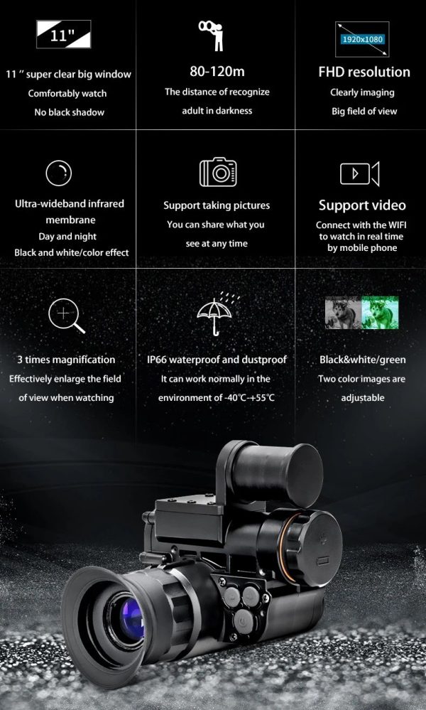 NVG10 — Monoculaire de vision nocturne sur casque, IR 940 nm, WiFi, IP66, 237 g, -40 °C à +55 °C NVG10 — Monoculaire de vision nocturne sur casque, IR 940 nm, WiFi, IP66, 237 g, — vue 9