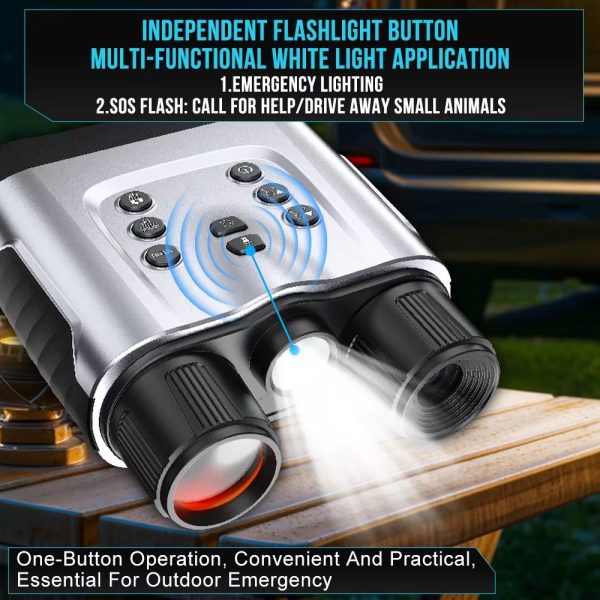 NV2188 — Jumelles de vision nocturne 4K holographiques, batterie 9000 mAh, lampe blanche, 350-400 m, écran 3,2" NV2188 — Jumelles de vision nocturne 4K holographiques, batterie 9000 mAh, lampe — vue 9