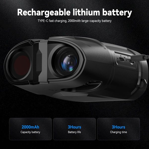 Jumelles de vision nocturne 1080p — écran IPS 2,8", infrarouge 5 W sur 7 niveaux, charge rapide USB-C Jumelles de vision nocturne 1080p — vue 8