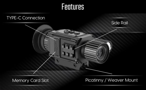 NV002 — Lunette de vision nocturne 4x, écran rond 454×454, IR 850 nm 3 W, zoom 1-8x, USB-C, montage Picatinny NV002 — Lunette de vision nocturne 4x, écran rond 454×454, IR 850 nm 3 W, zoom 1 — vue 11