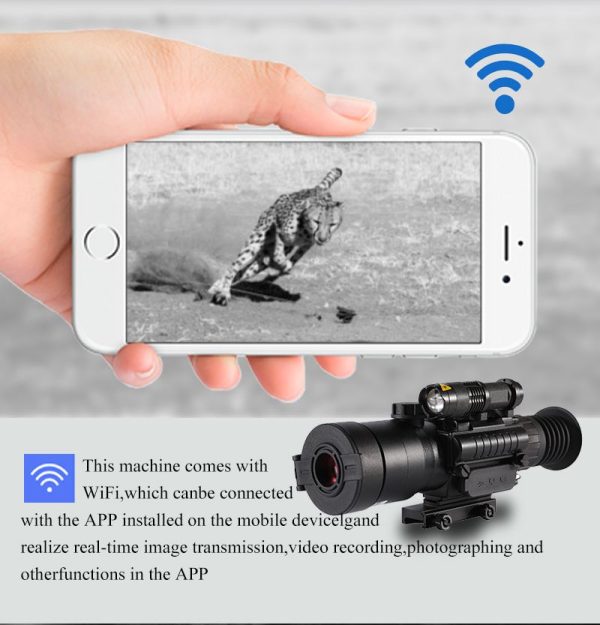 PQ1W — Lunette de vision nocturne 1080p, zoom 11x, 600 m sous les étoiles, traitement FMC bleu, WiFi, IP65 PQ1W — Lunette de vision nocturne 1080p, zoom 11x, 600 m sous les étoiles, trait — vue 11