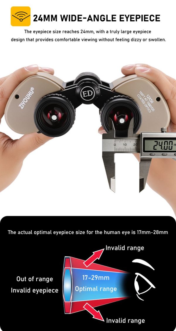 Jumelles 12x50 — oculaires 24 mm, prisme BAK4, traitement FMC, structure métal Jumelles 12×50 — oculaires 24 mm, prisme BAK4, traitement FMC, structure métal — vue 11