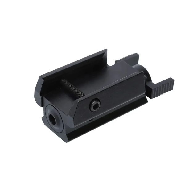Viseur laser rouge bas profil — sous 5 mW, rail 20 mm, réglable, piles et clés fournies Viseur laser rouge bas profil — vue 10