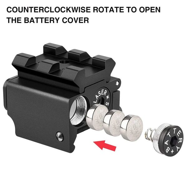 Viseur laser compact à double rail — rouge ou vert, réglages séparés, bouton poussoir, empilable Viseur laser compact à double rail — vue 12