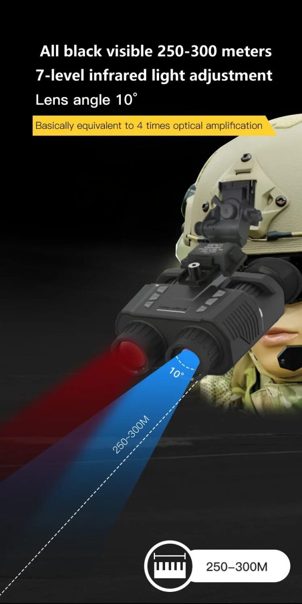 NV8000 — Jumelles de vision nocturne 3D à double écran, 250-300 m, casque ou serre-tête, 350 g NV8000 — Jumelles de vision nocturne 3D à double écran, 250-300 m, casque ou ser — vue 11