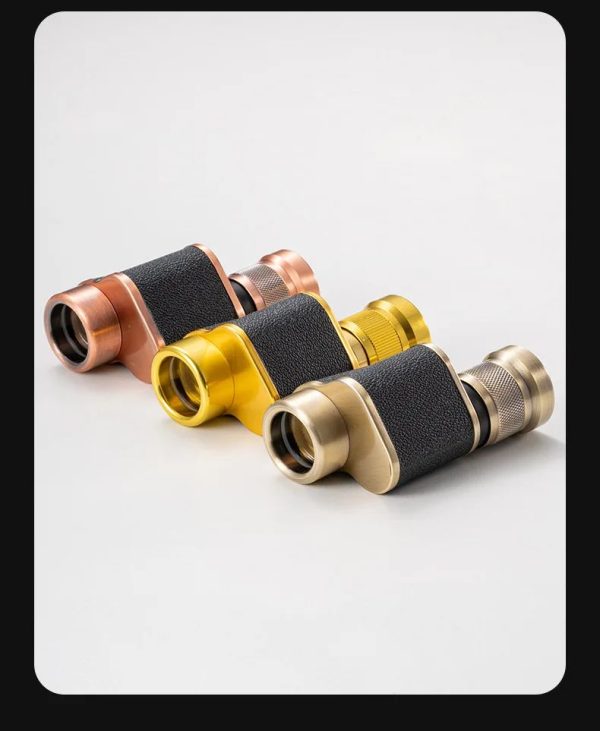 Monoculaire 8x24 tout métal — finition laiton et cuir, format une main Monoculaire 8×24 tout métal — vue 9