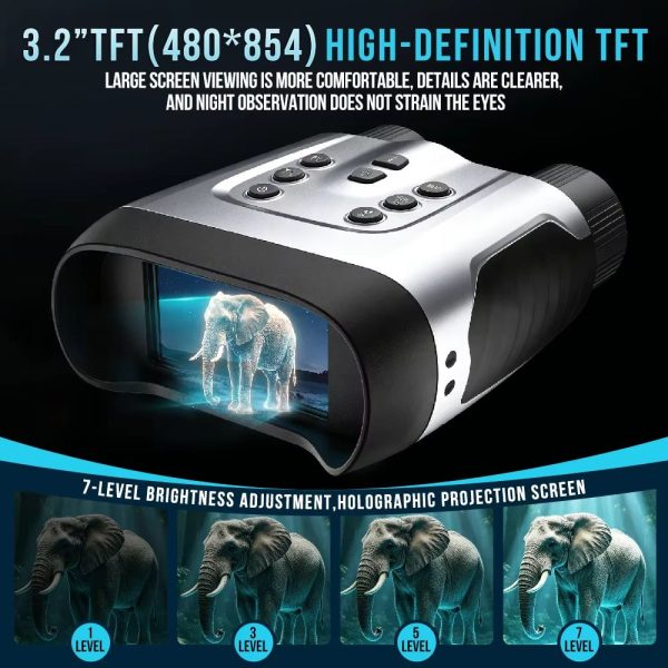NV2188 — Jumelles de vision nocturne 4K holographiques, batterie 9000 mAh, lampe blanche, 350-400 m, écran 3,2" NV2188 — Jumelles de vision nocturne 4K holographiques, batterie 9000 mAh, lampe — vue 10