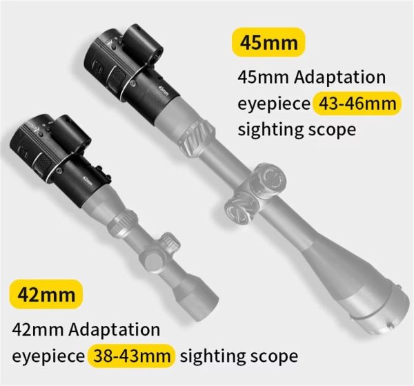 NV500 — Module de vision nocturne 4K pour lunette de tir, 500 m, adaptateurs 42 et 45 mm, usage seul ou sur casque NV500 — Module de vision nocturne 4K pour lunette de tir, 500 m, adaptateurs 42 — vue 10
