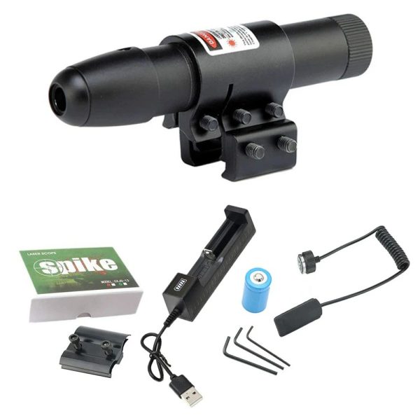 Viseur laser Spike — rouge ou vert, montage rail ou canon, interrupteur déporté, batterie et chargeur inclus Viseur laser Spike — vue 11