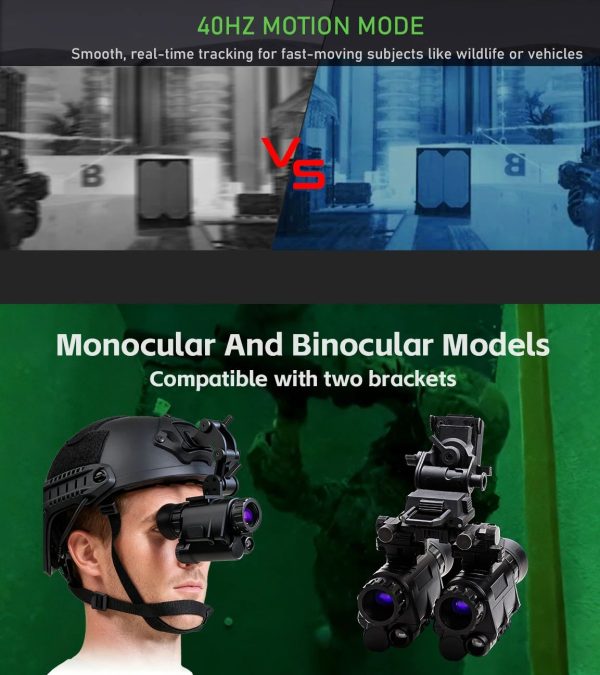 NVG30 — Monoculaire de vision nocturne sur casque, IR 940 nm invisible, 200 m, 4 modes couleur, mode 40 Hz NVG30 — Monoculaire de vision nocturne sur casque, IR 940 nm invisible, 200 m, 4 — vue 12