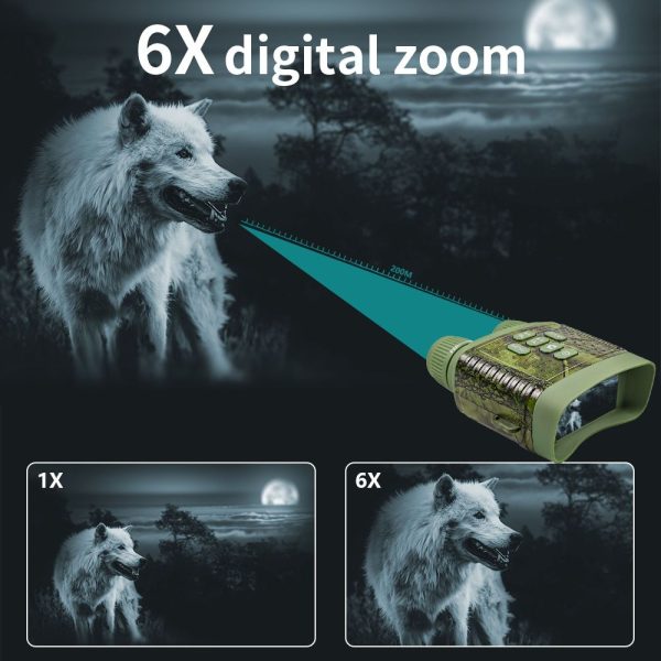 Jumelles de vision nocturne 2.5K — 30 MP, écran 3", IR 7 niveaux, portée 200 m, batterie 2000 mAh Jumelles de vision nocturne 2.5K — vue 10