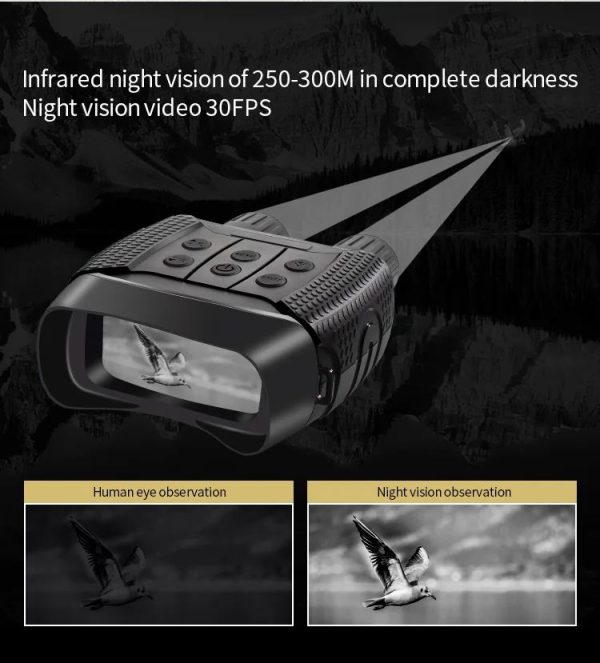 NV3182 — Jumelles de vision nocturne WiFi et Bluetooth, 250-300 m, grossissement 3x, carte 32 Go incluse NV3182 — Jumelles de vision nocturne WiFi et Bluetooth, 250-300 m, grossissement — vue 11