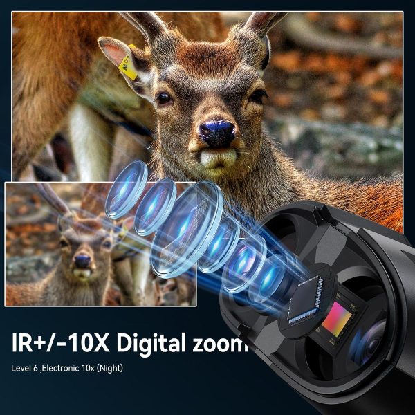 Jumelles de vision nocturne 1080p — écran IPS 2,8", infrarouge 5 W sur 7 niveaux, charge rapide USB-C Jumelles de vision nocturne 1080p — vue 10