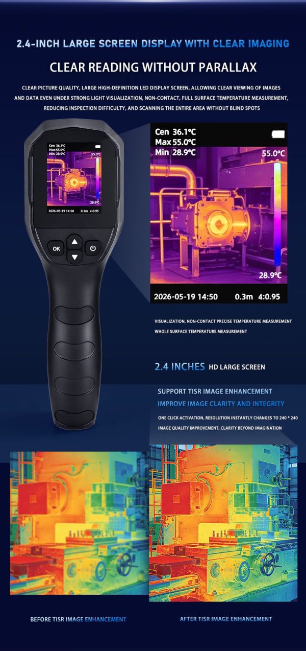 ZYH96 Pro — Caméra thermique portative -20 à +550 °C, TISR 240×240, lampe intégrée, multilingue ZYH96 Pro — Caméra thermique portative -20 à +550 °C, TISR 240×240, lampe intégr — vue 13