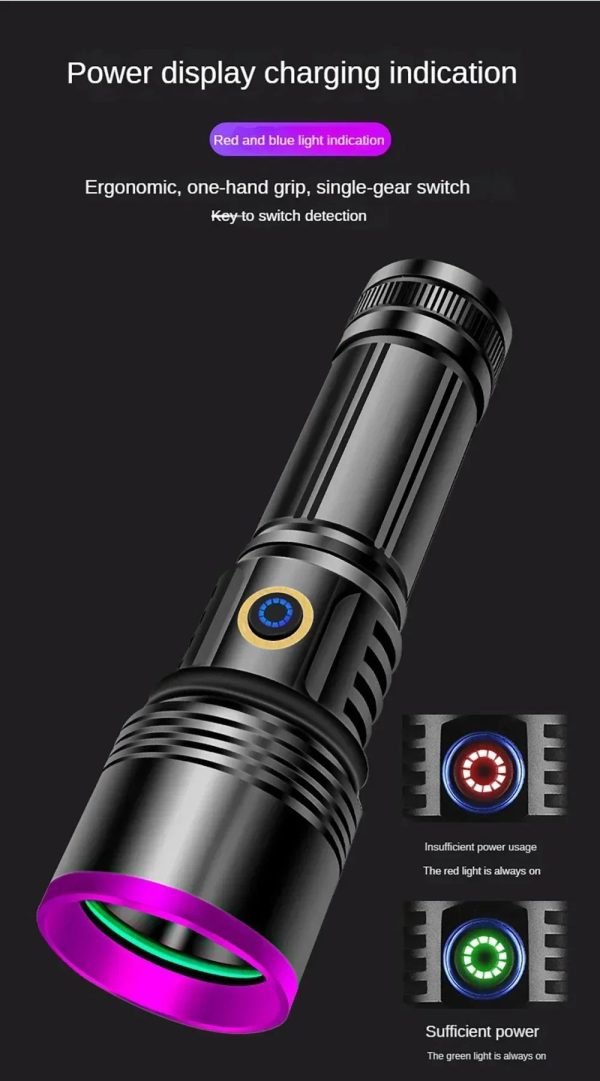 Lampe UV 365 nm 20 W — 4 LED, filtre noir, portée 50 m, USB-C et batterie externe, IPX6 Lampe UV 365 nm 20 W — vue 13