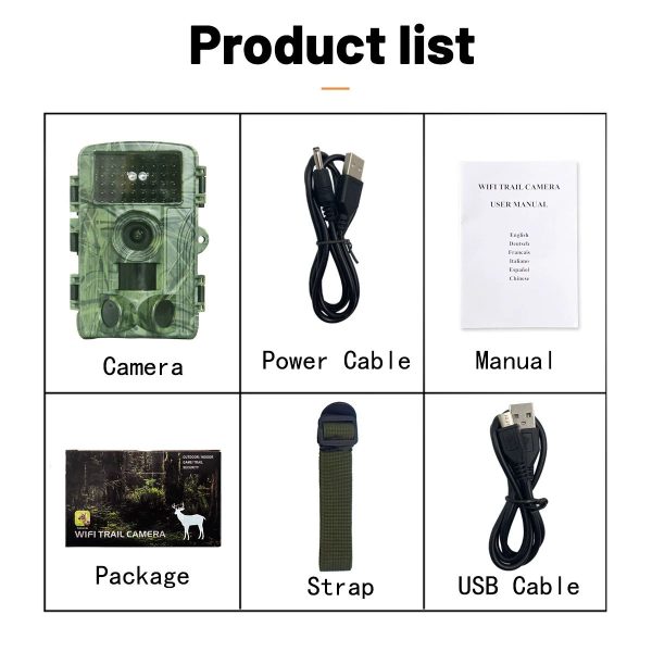 Caméra de chasse 4K 60 MP WiFi — 3 capteurs PIR, déclenchement 0,2 s, portée 20 m, IP66, 300 g Caméra de chasse 4K 60 MP WiFi — vue 14